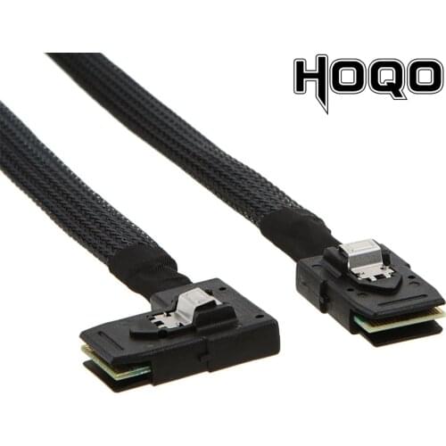 90 Degree Mini SAS SFF-8087 To SFF-8087 Left/Right Angle,SAS To Mini SAS Cable Compatible with RAID or PCI Express Controller
