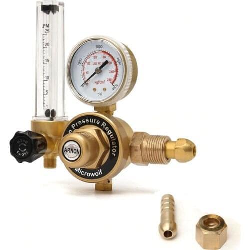 AR Argon CO2 Gauge Pressure Regulator Mig Tig Flow Meter Control Valve Reducer Welding Gas Single Tube Aquarium