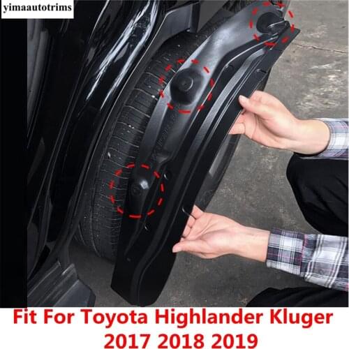 Yimaautotrims Fit For Toyota Highlander Kluger 2017 - 2019 Rear Wheel Eyebrow Fender Mudguard Mud Splash Guard Mudguards Cover