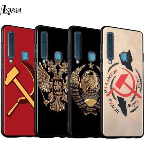 Black Cover Russia flag for Samsung A9 A7 2018 Shell for Samsung Galaxy A8 A6 Plus A5 A3 2018 2017 Phone Case