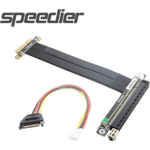 EMI Shielded PCIe 3.0 x4 To x16 Flexible Extension Cable GTX1080Ti Graphics SSD RAID Card PC Express Extender Adapter SATA Cable