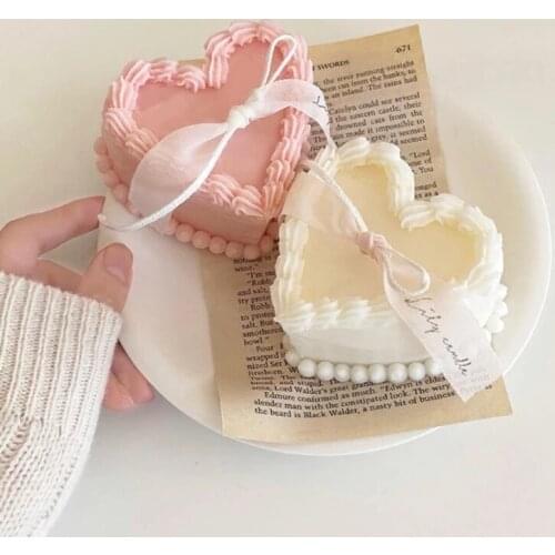 Simulation Decorating Cake Candle Silicone Mold Teddy Bear Bread Shape Heart-shaped Cake Candle Making Soap Mold