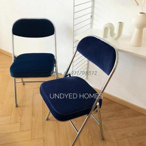 Ins retro grandma chair homestay photography net red dining chair folding chair corduroy chair nordic stool makeup chair