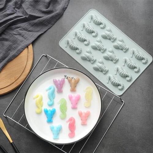 Seahorse Lobster cake decorating tools silicone mold Fondant Mould Chocolate Sugar Craft Cake chocolate Mold Baking