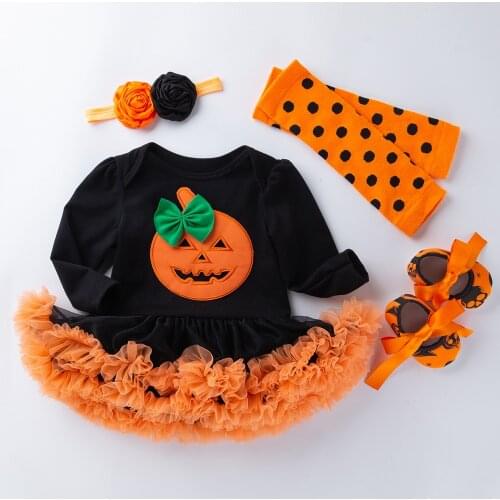 Long sleeve baby girl romper newborn lace romper girl baby suit halloween costumes for babies and toddlers 4pcs/3pcs/2pcs/set