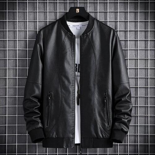 Leather Rider PU Jacket Men Casual Outwear Coat Windbreaker Motorcycle Leather Jackets Male Large Size 4XL 5XL Drop Shipping