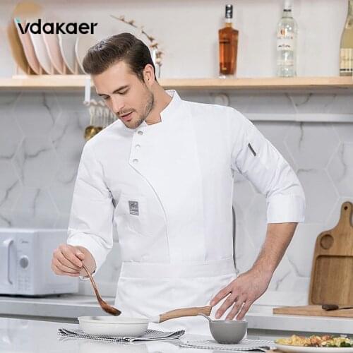 Long sleeve chef jackets Men Women Kitchen Restaurant Chef coat white chef jacket woman long sleeves waitress uniform coat chef