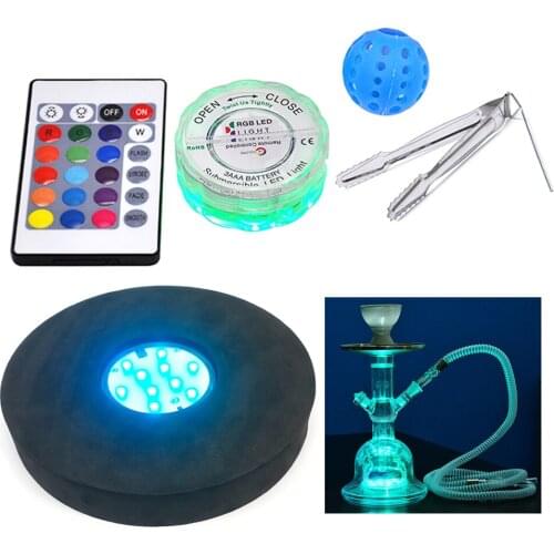 1Set LED Light Hookah ShishaNon-slip Mat Shockproof Mat With Chicha Narguile Sheesha Sponge Cushion Cigarette Accessories