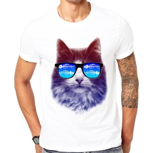 2019 New Summer Fashion Animal print t-shirt I'm very hungry T-Shirt Cool Men Summer Shirt Brand Cute cat Shirt Comfortable Tops