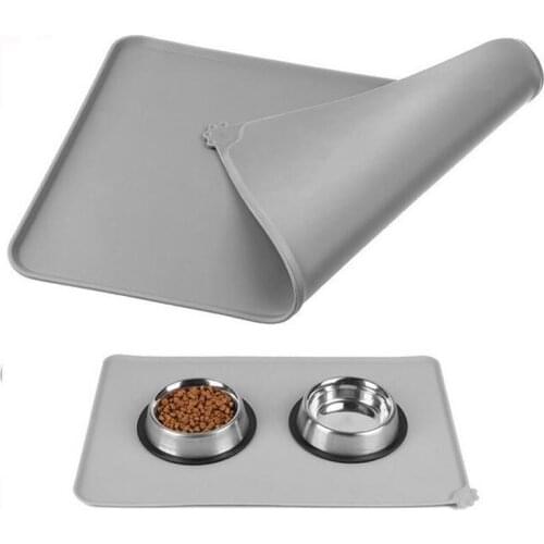 New Waterproof Pet Mat For Dog Cat Solid Color Silicone Pet Food Pad Pet Bowl Drinking Mat Dog Feeding Placemat Easy Washing
