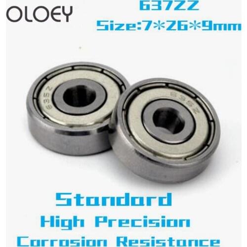 637ZZ Bearing 7*26*9mm Deep Groove Ball Bearings Bearing steel 3D Printers Parts 637ZZ Deep Groove Pulley Wheel High Precision