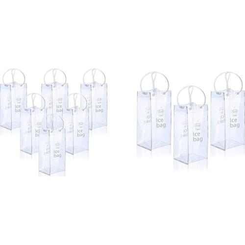 Portable Ice Wine Bag Wine Cooler Bag PVC Wine Pouch Bags with Handle for Champagne, Cold Beer, Wine