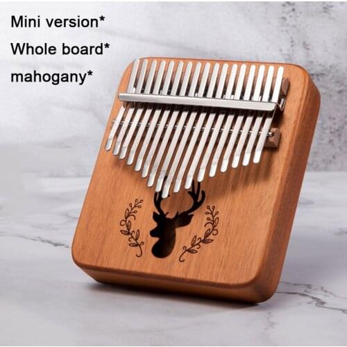 Latest 17 Keys Mini Kalimba Thumb Piano mahogany Whole board Finger piano Solid wood Student beginner pocket Keyboard instrument
