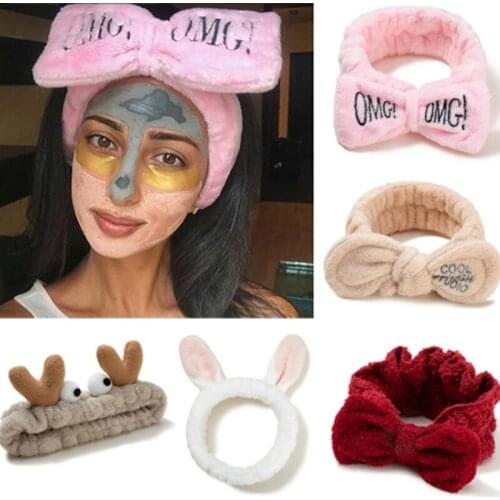 Cute Antlers Women Headbands Face Wash Makeup Tool Cotton Turban Fashion Lady HairBands Hair Accessories 2021 New Headdress