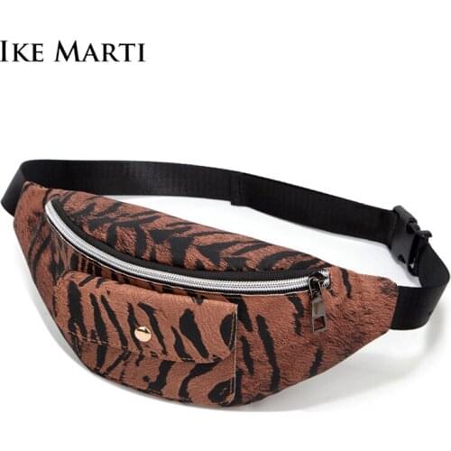 IKE MARTI Leopard Print Animal Print Waist Bag Adjustable Waist Bag Pocket Chest Phone Pocket Waist Bag