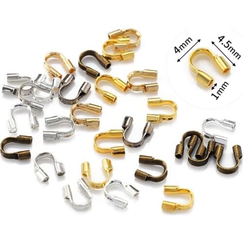 100pcs 4.5x4mm Wire Protectors Wire Guard Guardian Protectors loops U Shape Clasps Connector For DIY Jewelry Making Accessories