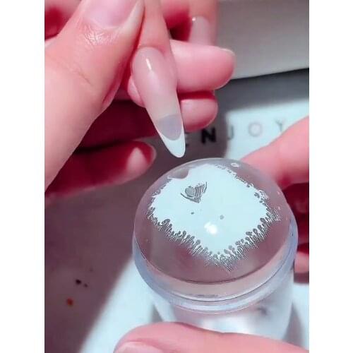 Silica Gel Transparent Nail Seal Makeup Stamping French Nail Art Stamp Template Easy - Perfect French Manicure with nail stamp