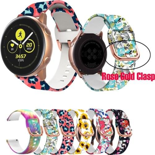 20 22mm Printing Silicone Watchband for Samsung Galaxy Watch 42/46mm Active2 40/44mm Bracelet Band Strap for Gear S2 Amazfit bip