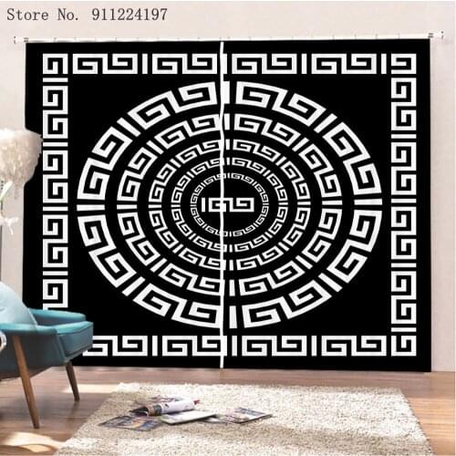 Black And White Windows Curtains Thicken For Living Room Beautiful Bedroom Decorative Kitchen Curtains Drapes Treatments