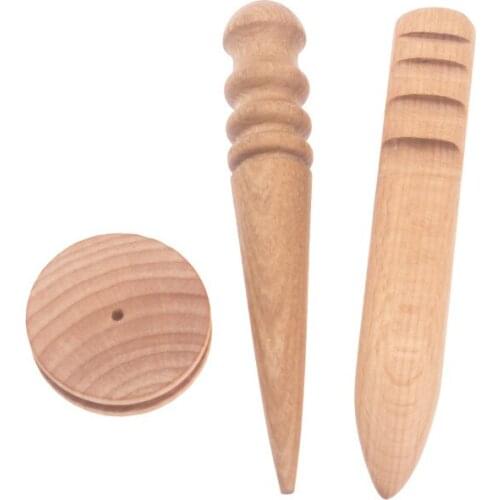 Handmade Multi-Size Burnishing Rod for Leather Craft Edges Slicker Round Wood DIY Leathercraft Tool for handwork leather craft