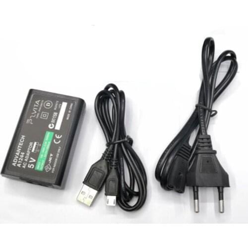 EU/US Plug Home Charger Power Supply 5V AC Adapter USB Charging Cable Cord For Sony PlayStation Psvita Slim PS Vita PSV 2000