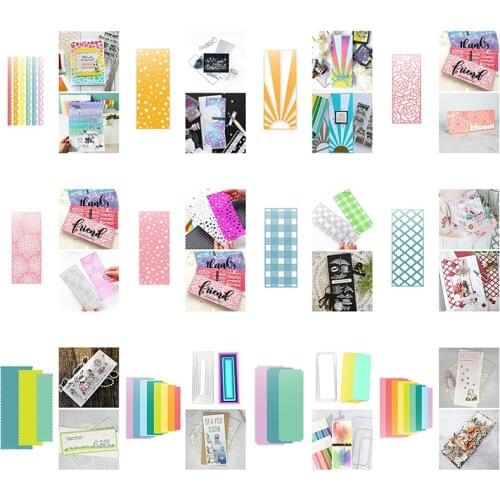 Mixed Rectangle Background Sunrise Rose Heart Wavy Metal Cutting Dies Scrapbooking Card Album Making DIY Crafts Stencil New 2021