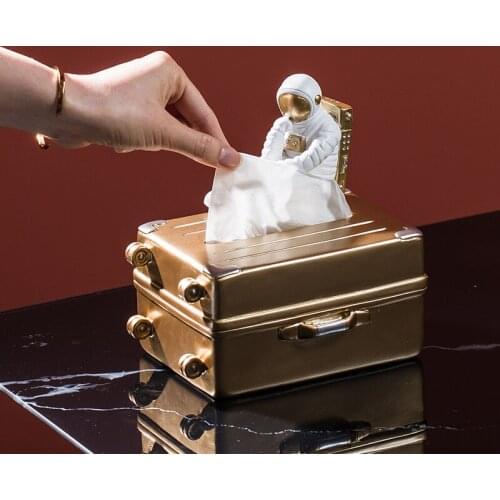 Tissue Case Spaceman Luxury-End Astronaut Paper Storage Drawer Decoration Creative Model For Living Room Coffee Table Gift