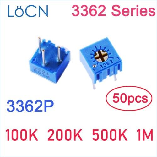 3362P 100K 200K 500K 1M Trim Pot Trimmer Potentiometer 3362 3362P-1-104 3362P-1-204 3362P-1-504 Trimming precise Variable 50PCS