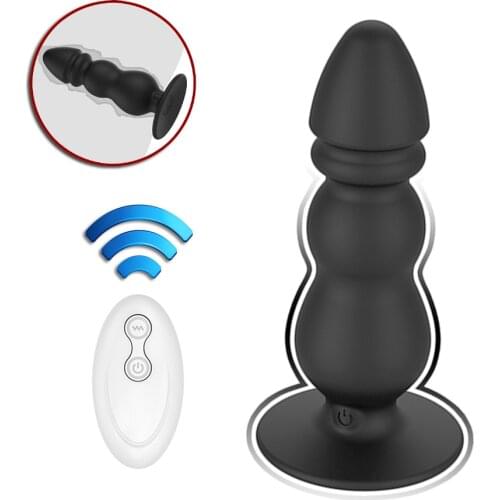 Remote control Vibrating Prostate Massage Anal Plug Powerful Silicone G Spot Stimulation Male Masturbator Sex Toys for Adults