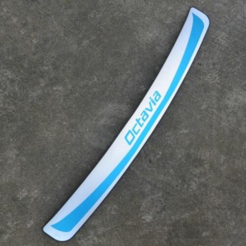 For Skoda Octavia 2014 -2018 Stainless Steel Rear Trunk Bumper Protector Rear Scuff Plate Rear Door Sill