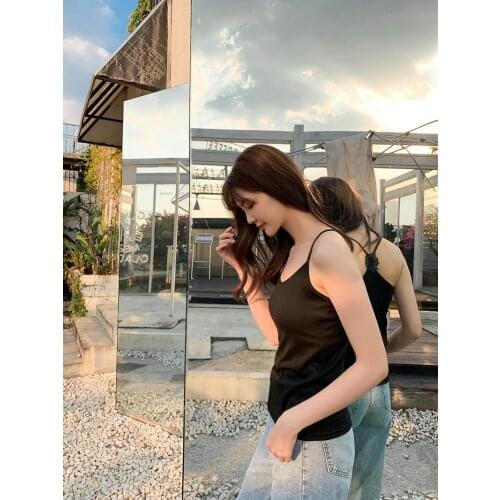 Make new summer chic little pure and fresh and condole belt vest woman with short base coat to wear both inside and outside