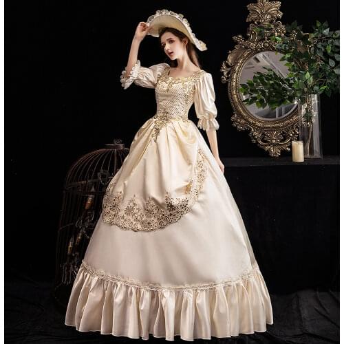18th Century Womens Rococo Ball Gown Printing Long Gothic Victorian Masquerade Theme Dresses