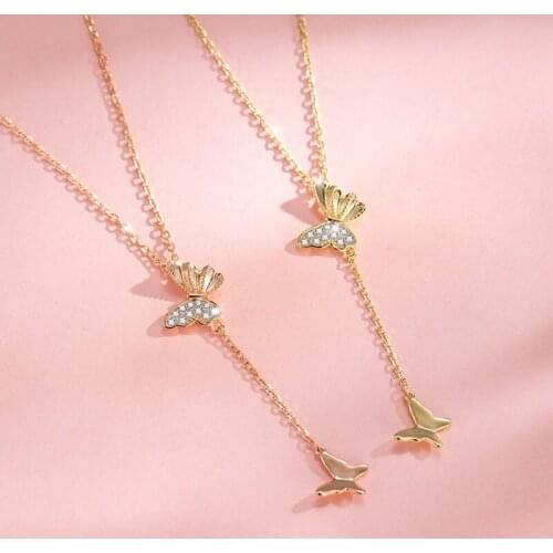 S925 Sterling Silver High Quality Handmade Designer Original Fine Jewelry Butterfly Pendant Necklace for Women Wholesale