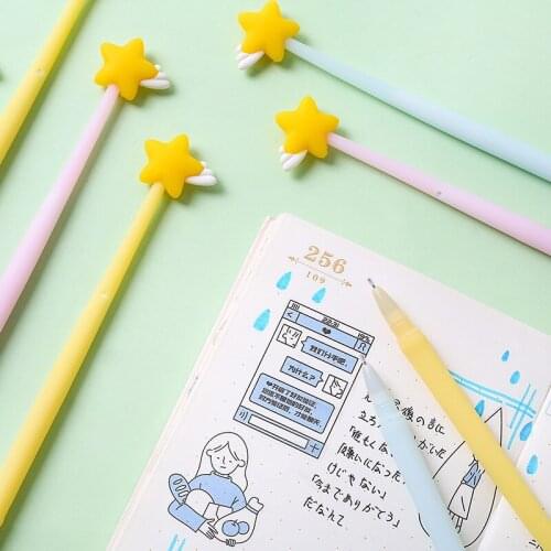 1 Pcs Twinkle Star Gel Pen Set Korean Style 0.5mm Black Ink Pens Writing Gift Stationery Office Kawaii School Supplies EB620