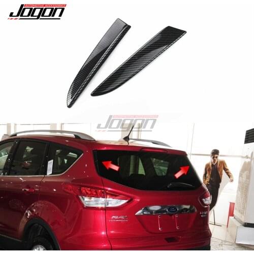 2pcs Carbon Look For Ford Escape Kuga 2013-2018 2019 Car Back Rear Window Side Spoiler Wing Splitter Cover Trim Accessories