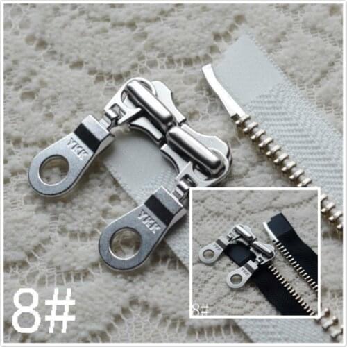 8# Long Metal Ykk Zipper Black White Copper Double Open 50-120cm Tailor Down Jacket Zippers Sewing Accessories