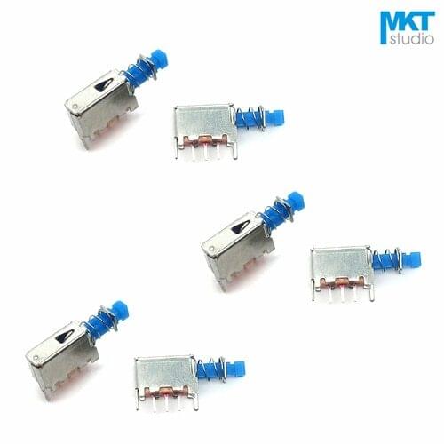 100Pcs A05 3P Blue Button Latch Micro Mini Push Button Electronic Switch With 2 Fixed Pins