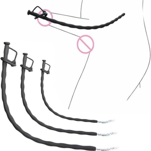 2021 Newest Hollow Urethral Sound Dilator Male Silicone Penis Plug Urethra Catheter Stimulator Masturbator Adult Sex Toy For Men