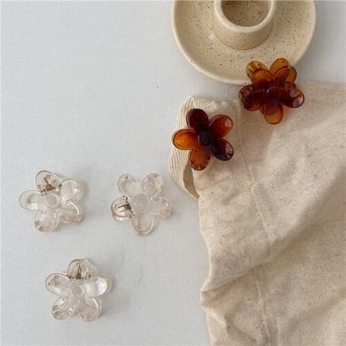 3pc Lovely Flower with Pearl Hair Claw Clips for Women Girls Hairpin Crab Headband for Hair Washface Accessories Ornament