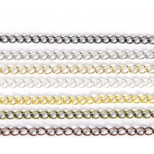 5Meter 2.5/2.8/3.6/4.8mm DIY Bracelet Chains Findings O-Shaped Extended Extension Chains For Jewelry Making Supplies