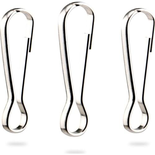 50/10 pcsStainless Steel Fishing Connector Fast Clip Lock Snap Swivel Solid Rings Safety Snaps Fishing Hook Tool Snap