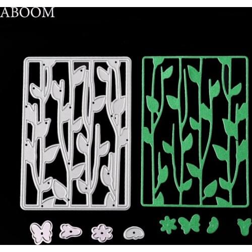 ABOOM 1PC Leaf Frame Metal Cutting Dies For Scrapbooking Stencils DIY Album Cards Decoration Embossing Folder Die Cuts Folder
