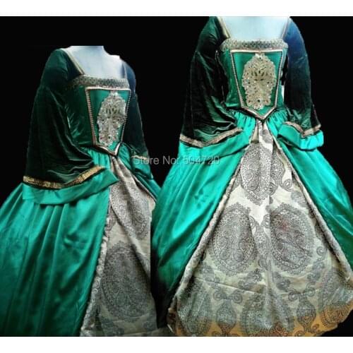 Tailored!Classical Theatre TV Duchess Queen 17th Medieval Renaissance Gown Era Halloween Retro Cosplay dress all size HL-528