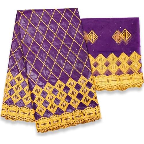 African Embroidery Fabric Cotton Bazin Riche Tissues 2021 New Guinea Brocade African Fabrics Nigerian Gele Headtie 5+2 yards/lot