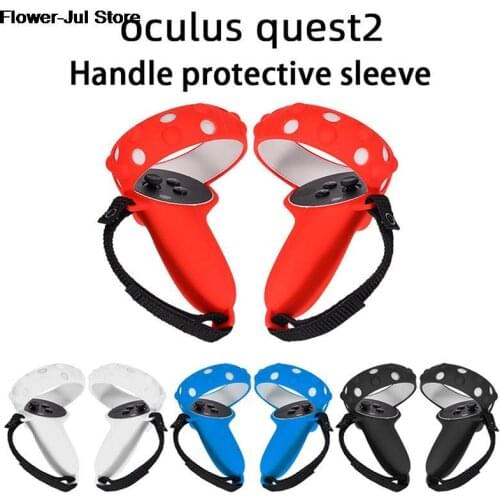 VR Accessories For Oculus Quest 2 VR Silicone Cover Controller Protective Sleeve Skin Handle Grip Covers Black, Blue, Gray, Red