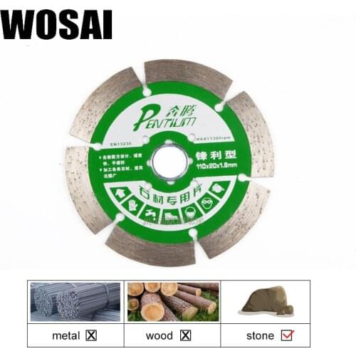 WOSAI 110mm Diamond Cutting Blade Continuous/ Segmented/ Turbo Rim Dry Wet Circular Saw Angle Grinder Disc for