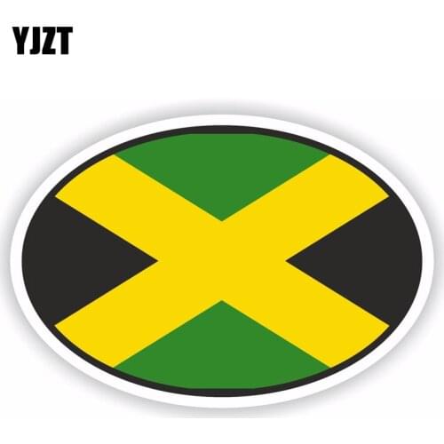 YJZT 12CM*8CM Car Styling Jamaica Flag Reflective Car Sticker Creative Body Decal 6-1695