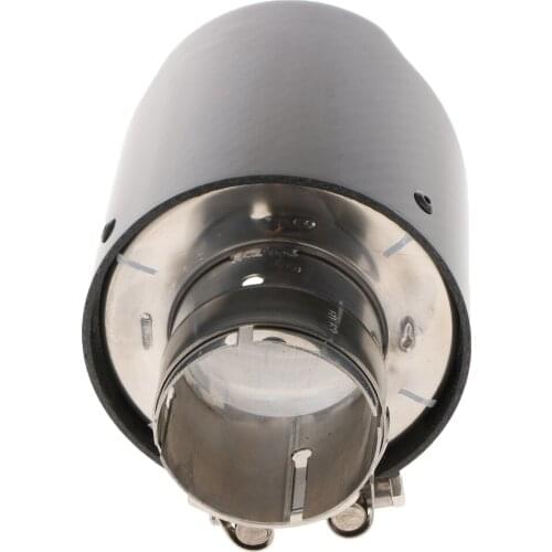 Perfeclan Black Carbon Fiber Car Rear Exhaust Muffler End Tail Pipe 63-114mm