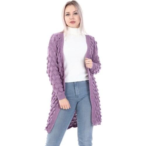 MANGA Tall Cardigan with Leaf Pattern