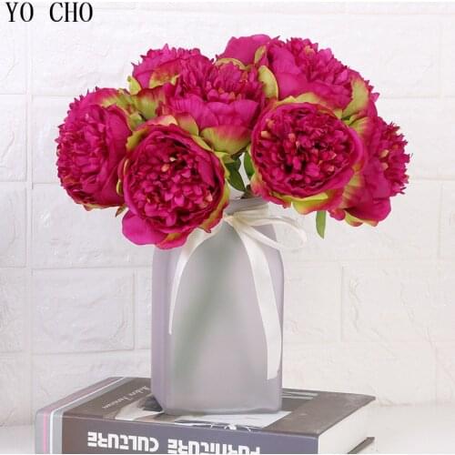 Fake Peony Silk Flower Artificial Flowers Wedding Home Party Decoration Artificial Peonies Flore Luxury Desk Table Decor Flores